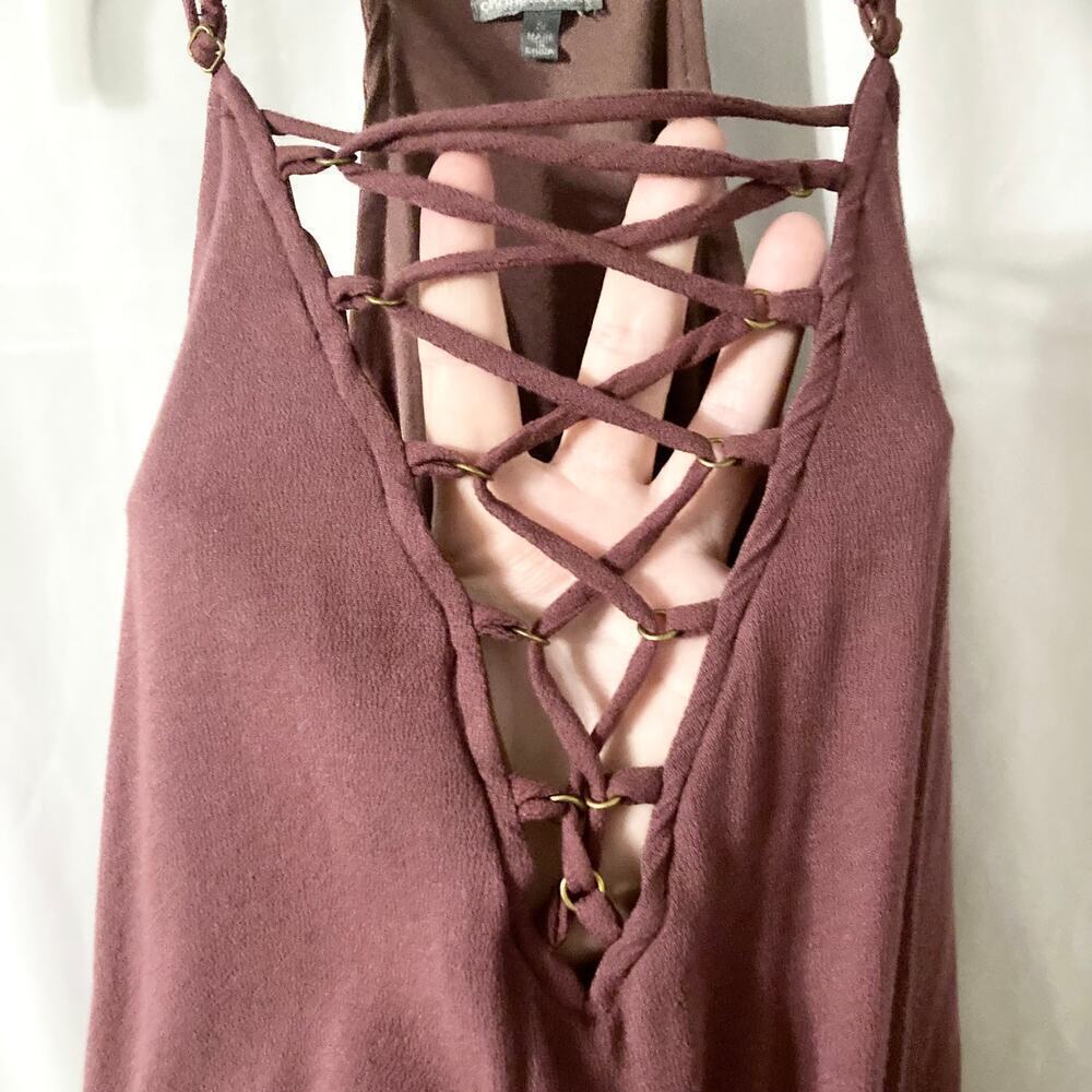 Charlotte Russe Women's S Mauve Lace-Up Cami Top - Picture 5 of 10